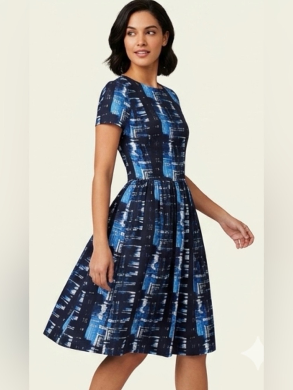 Oscar De La Renta brushstroke Cotton Blend Dress. Made In Italy.